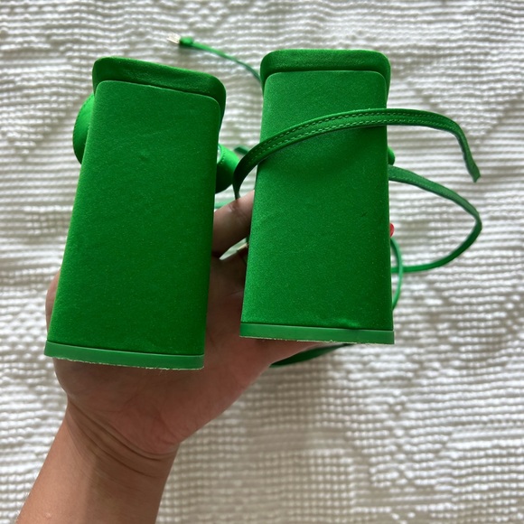 Green Square Toe Platform Sandals - Picture 6 of 7